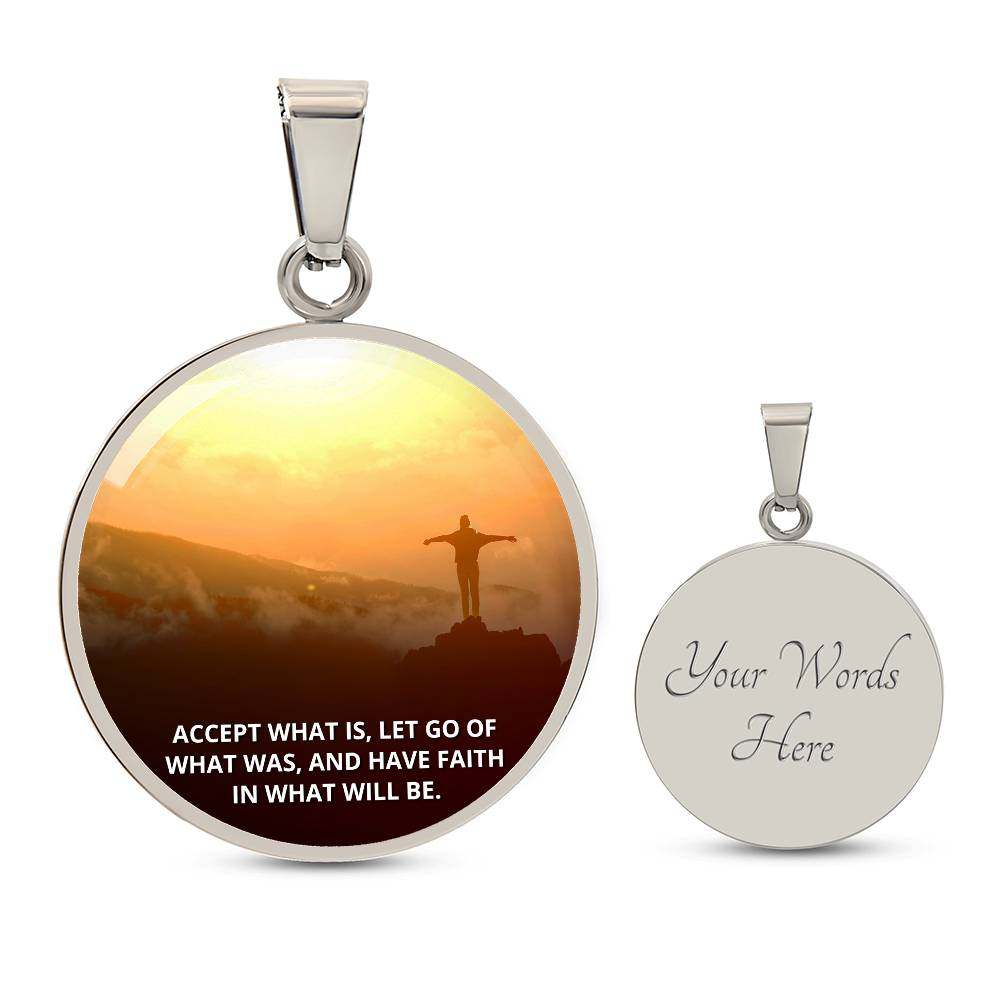 JewelryFaith (Pendant round)Purchase This Best-Seller and We Guarantee It Will Exceed Your Highest Expectations!
➜ Our patent-pending jewelry is made of high quality surgical steel with an 18kFaith Pendant round