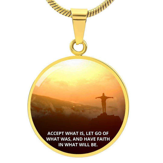 JewelryFaith (Pendant round)Purchase This Best-Seller and We Guarantee It Will Exceed Your Highest Expectations!
➜ Our patent-pending jewelry is made of high quality surgical steel with an 18kFaith Pendant round