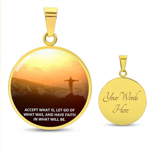 JewelryFaith (Pendant round)Purchase This Best-Seller and We Guarantee It Will Exceed Your Highest Expectations!
➜ Our patent-pending jewelry is made of high quality surgical steel with an 18kFaith Pendant round