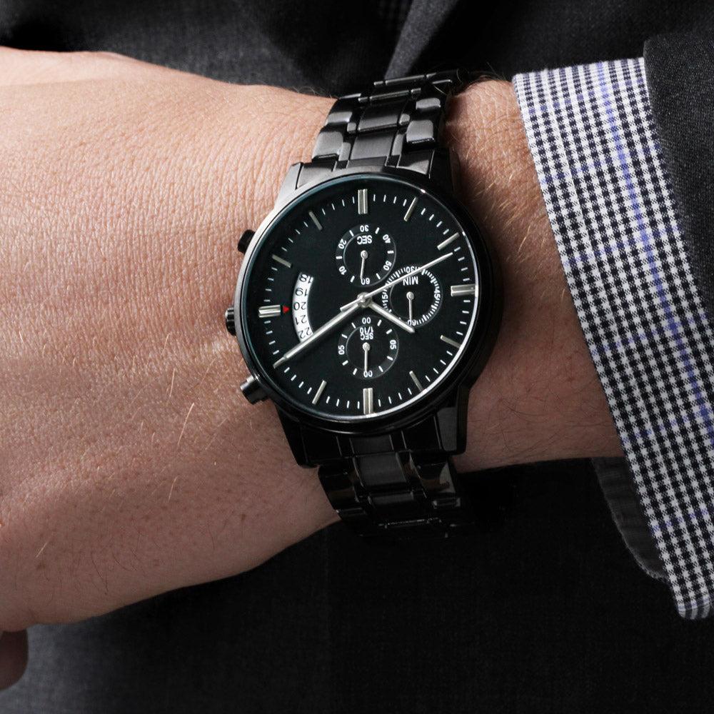 Buyer Customized Black Chronograph Watch