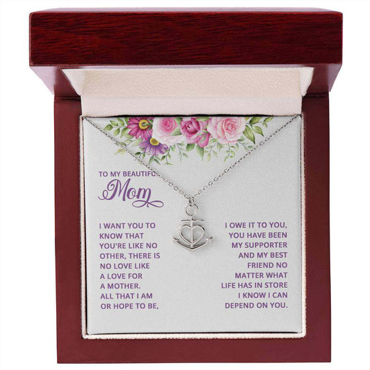 Anchor Pendant Necklace Mom