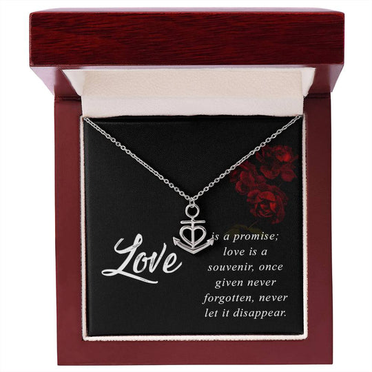 Anchor Pendant Necklace Love