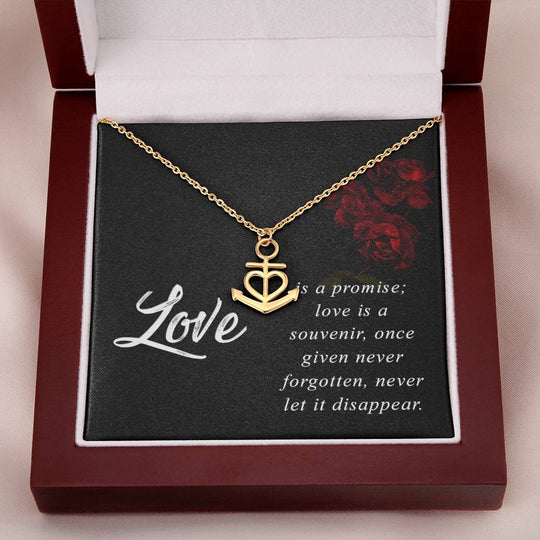 Anchor Pendant Necklace Love