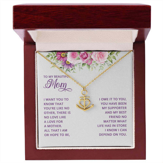 Anchor Pendant Necklace Mom