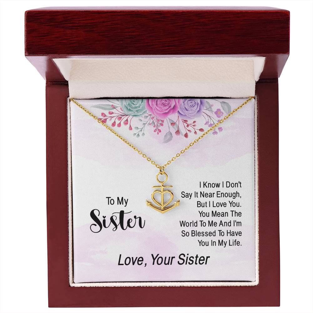 Anchor Pendant Necklace Sister