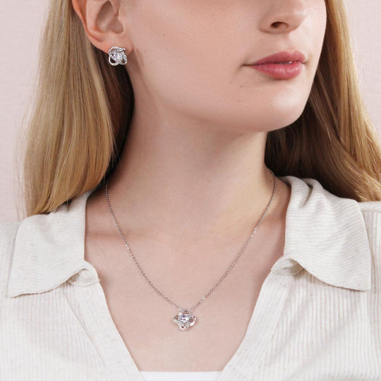 JewelryLove Knot Earring & Necklace Set LoveSurprise your loved one with this gorgeous Love Knot Earring &amp; Necklace Set! The Love Knot design represents an unbreakable bond between two souls. This symbol oLove Knot Earring & Necklace Set Love