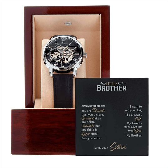 JewelryMen's Openwork Watch Little BotherGive the gift of luxury with this handsome and daring timepiece. The Men's Openwork Watch is the perfect blend of classic design and modern styling, making it an essMen's Openwork Watch Little Bother