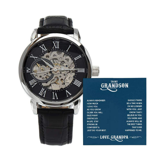 JewelryMen's Openwork Watch GrandsonGive the gift of luxury with this handsome and daring timepiece. The Men's Openwork Watch is the perfect blend of classic design and modern styling, making it an essMen's Openwork Watch Grandson