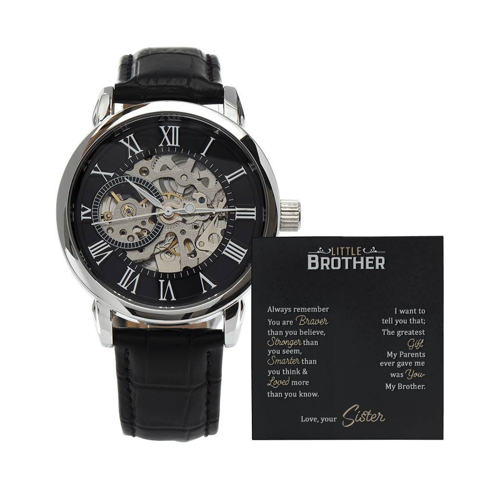 JewelryMen's Openwork Watch Little BotherGive the gift of luxury with this handsome and daring timepiece. The Men's Openwork Watch is the perfect blend of classic design and modern styling, making it an essMen's Openwork Watch Little Bother