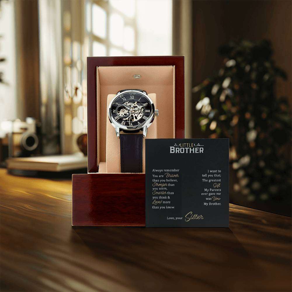 JewelryMen's Openwork Watch Little BotherGive the gift of luxury with this handsome and daring timepiece. The Men's Openwork Watch is the perfect blend of classic design and modern styling, making it an essMen's Openwork Watch Little Bother