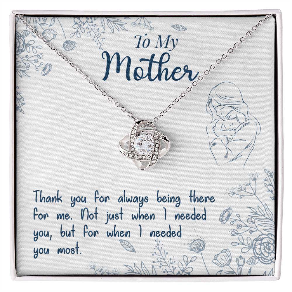 Love Knot Necklace with sentimental message for mothers, perfect gift for expressing gratitude and appreciation.