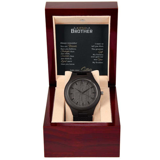 JewelryMen's Openwork Watch Little BrotherLooking for a gift as bold and timeless as your special guy? This Wooden Watch is a versatile accessory that's perfect for stylish, everyday wear. Encased in rich saOpenwork Watch