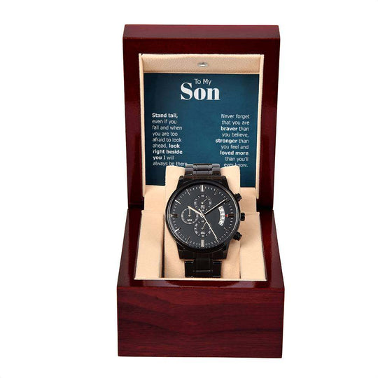 Black Chronograph Watch Son