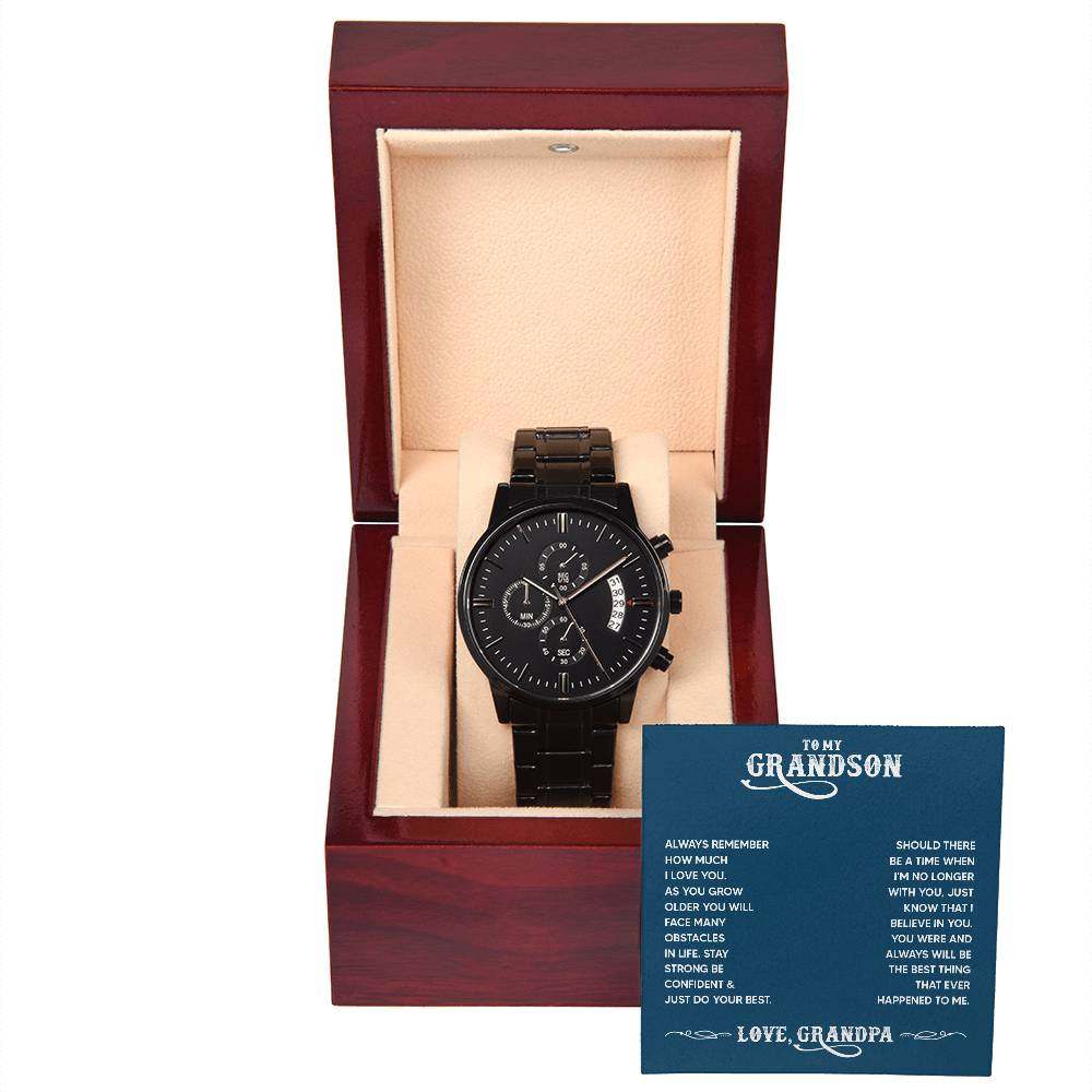 Black Chronograph Watch Grandson