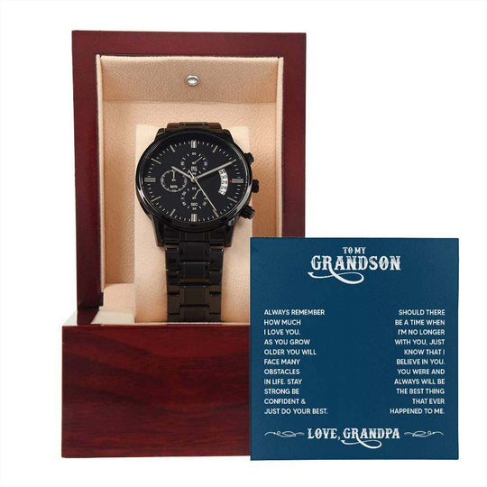 Black Chronograph Watch Grandson