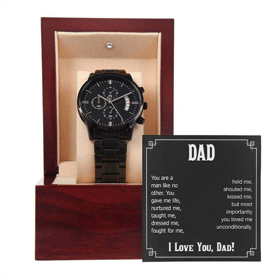 Black Cronograph Watch Dad