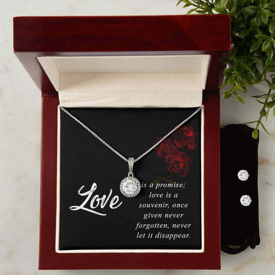 JewelryEternal Hope Necklace + Clear CZ Earrings LoveSurprise your loved one with a stunning gift that will make her heart swell! Our dazzling Eternal Hope Necklace and Cubic Zirconia Earring Set is an eye catching paiEternal Hope Necklace + Clear CZ Earrings Love