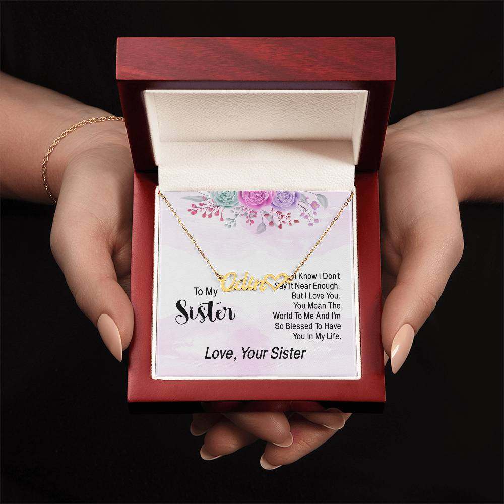 JewelryName Necklace + Heart Character SisterA thoughtful, custom gift is the perfect way to show your appreciation for your loved one! Our Personalized Heart Name Necklace is a chic and stylish accessory that Name Necklace Heart Character Sister