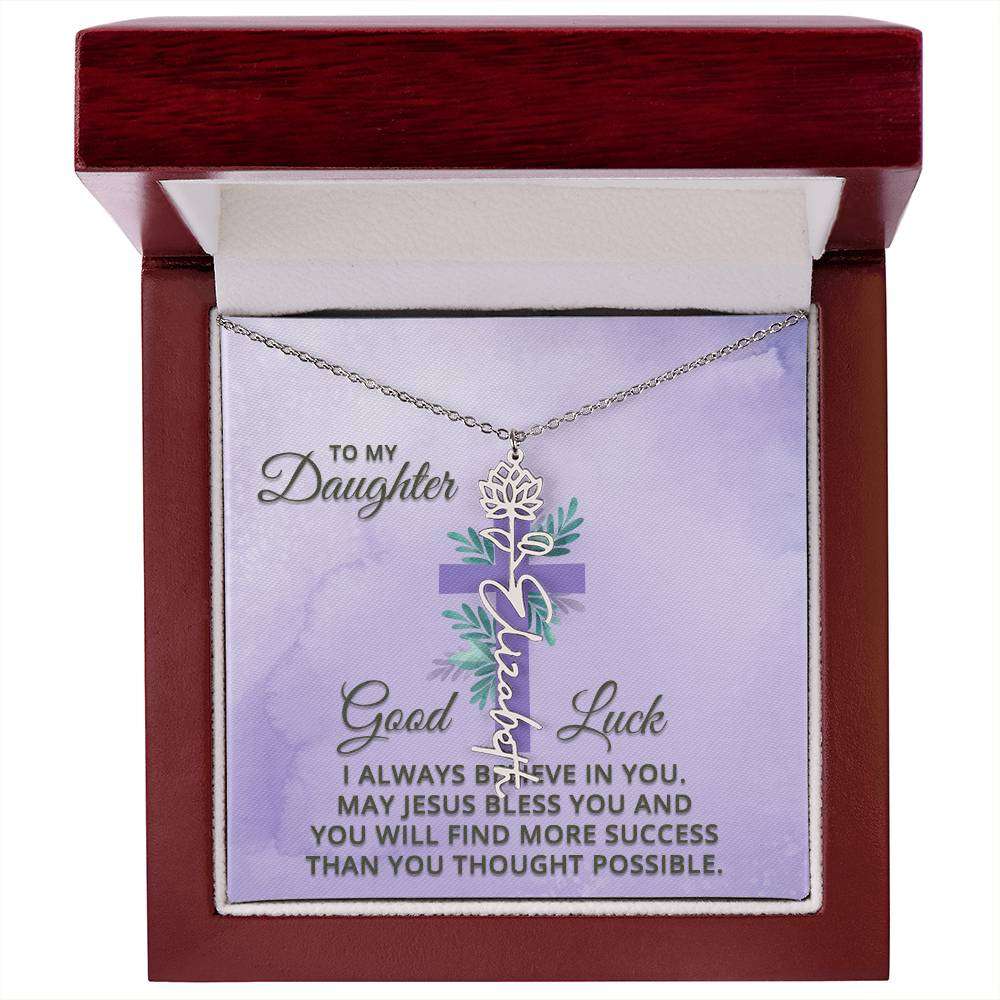 Flower Name Necklace My Daughter