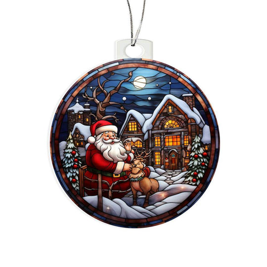 Acrylic Ornament Santa and Rien deer