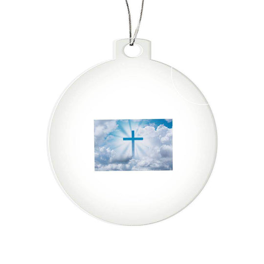 Acrylic Christmas Cross ornament for holiday decor and personalized gifts.