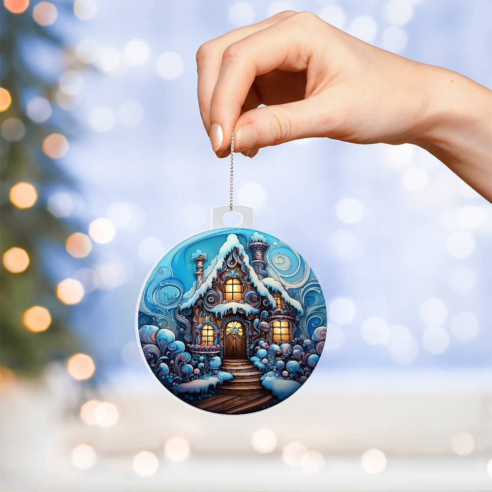 Acrylic Ornament Snow Castel