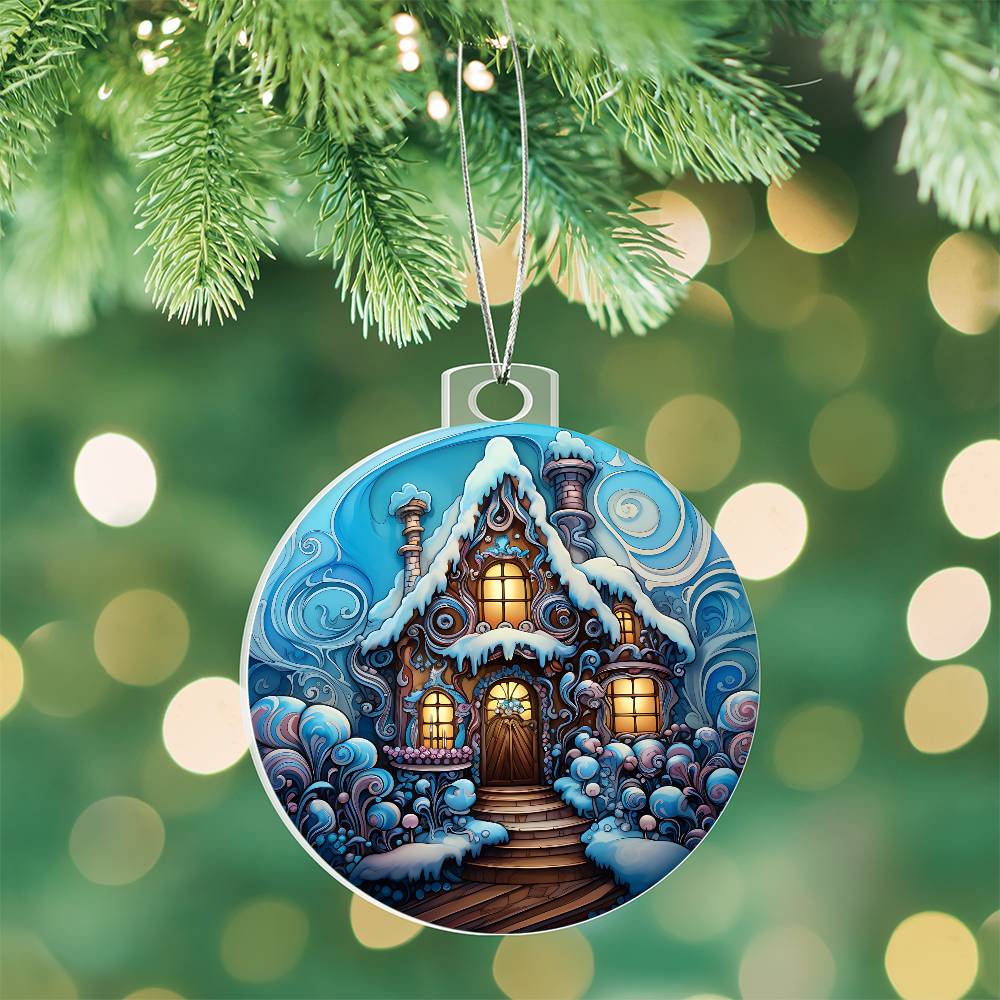 Acrylic Ornament Snow Castel