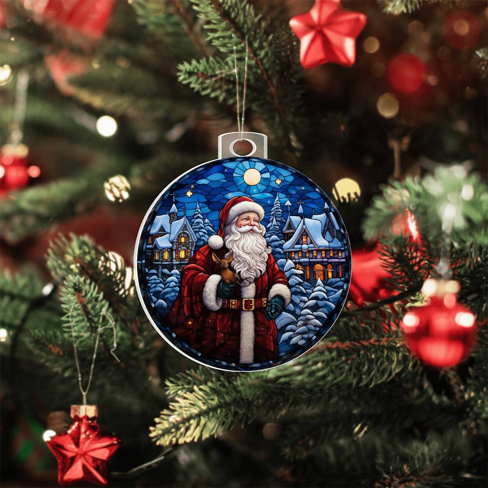 Acrylic Ornament Santa #2