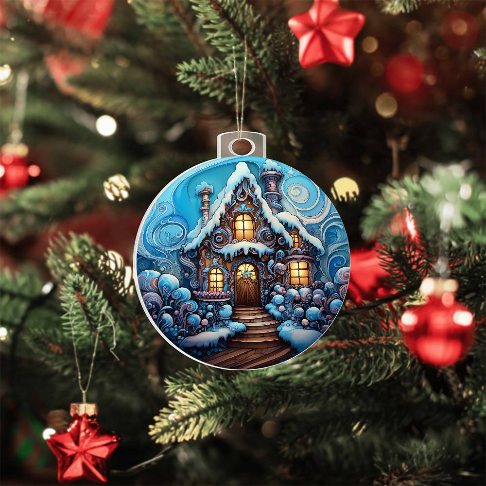 Acrylic Ornament Snow Castel