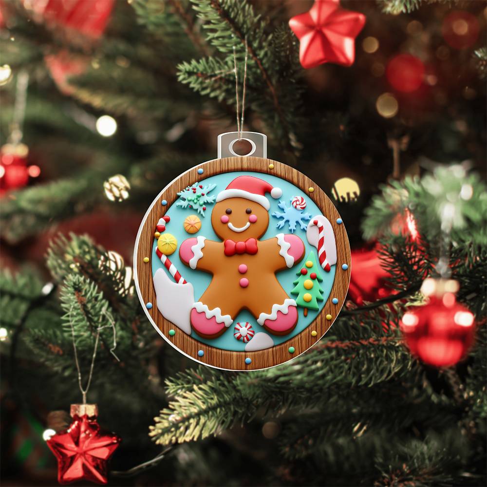 Acrylic Ornament Ginger Bread man#2