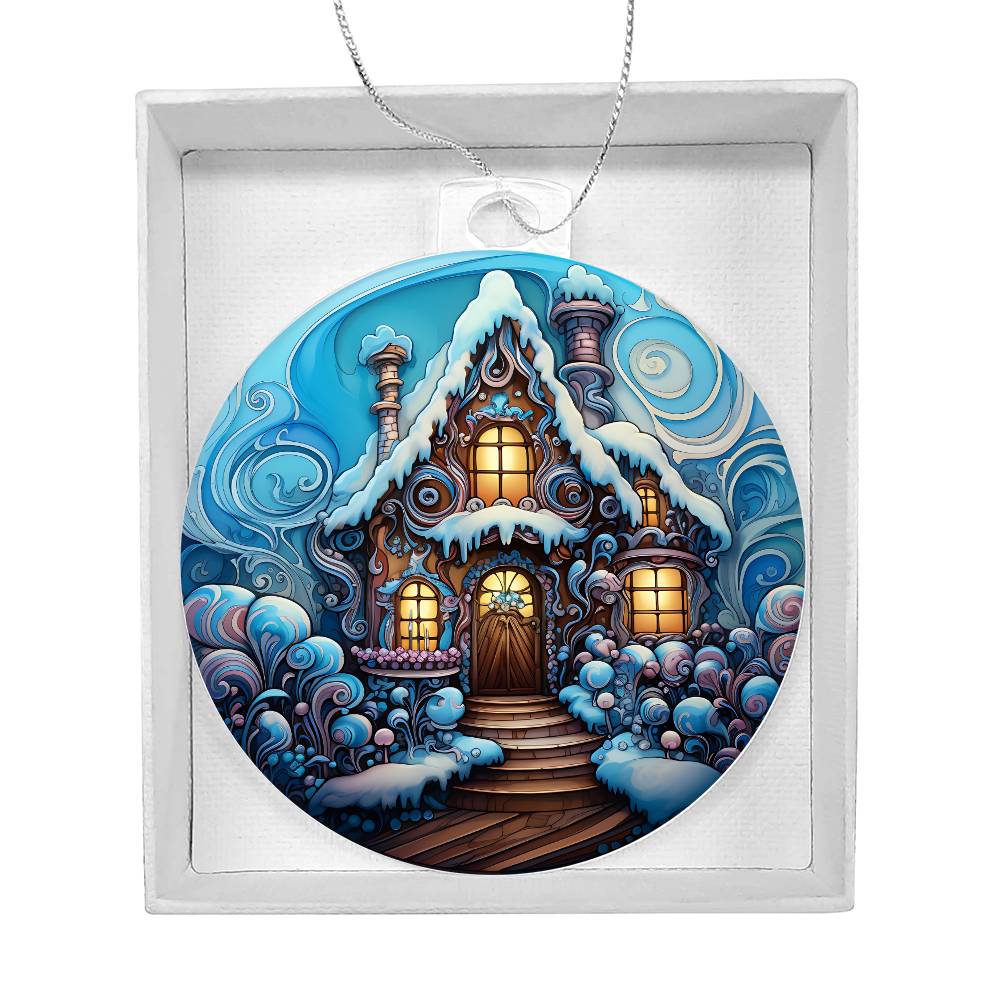 Acrylic Ornament Snow Castel