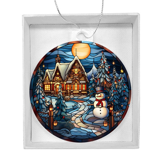 Acrylic Ornament Frostyand Large Cabin