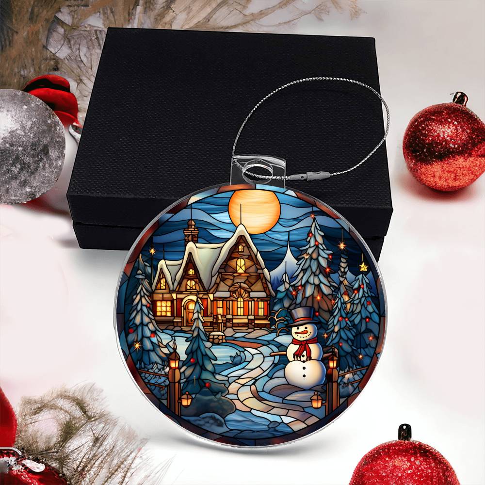 Acrylic Ornament Frostyand Large Cabin