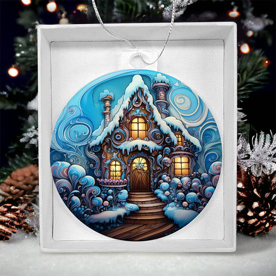 Acrylic Ornament Snow Castel