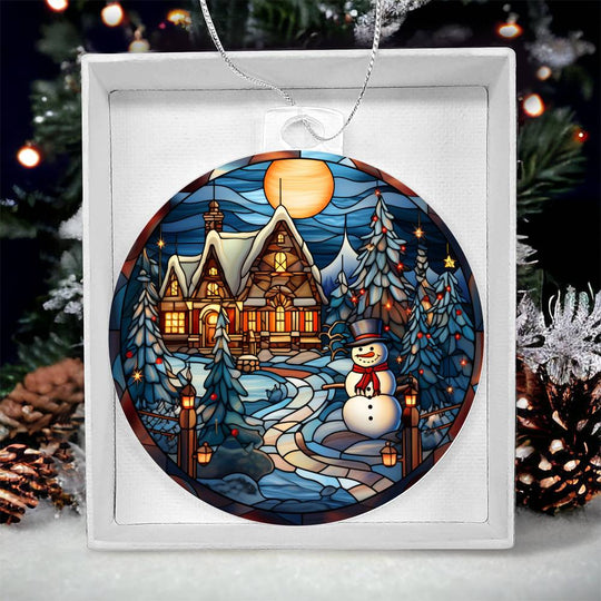 Acrylic Ornament Frostyand Large Cabin