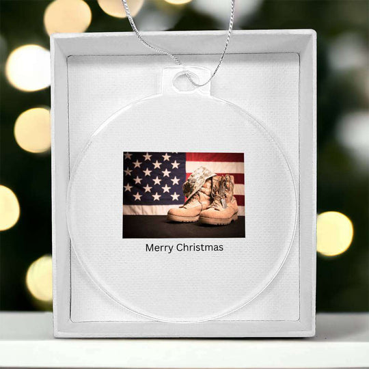 Merry Christmas Boots and Flag