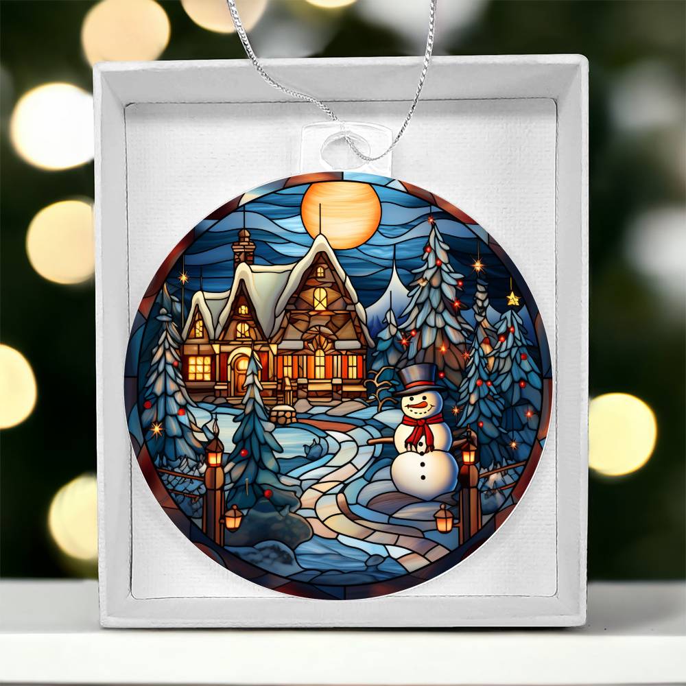 Acrylic Ornament Frostyand Large Cabin