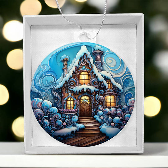 Acrylic Ornament Snow Castel