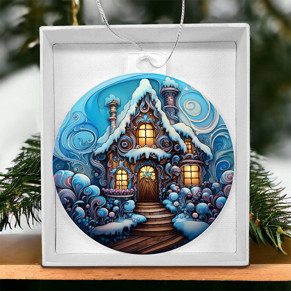 Acrylic Ornament Snow Castel