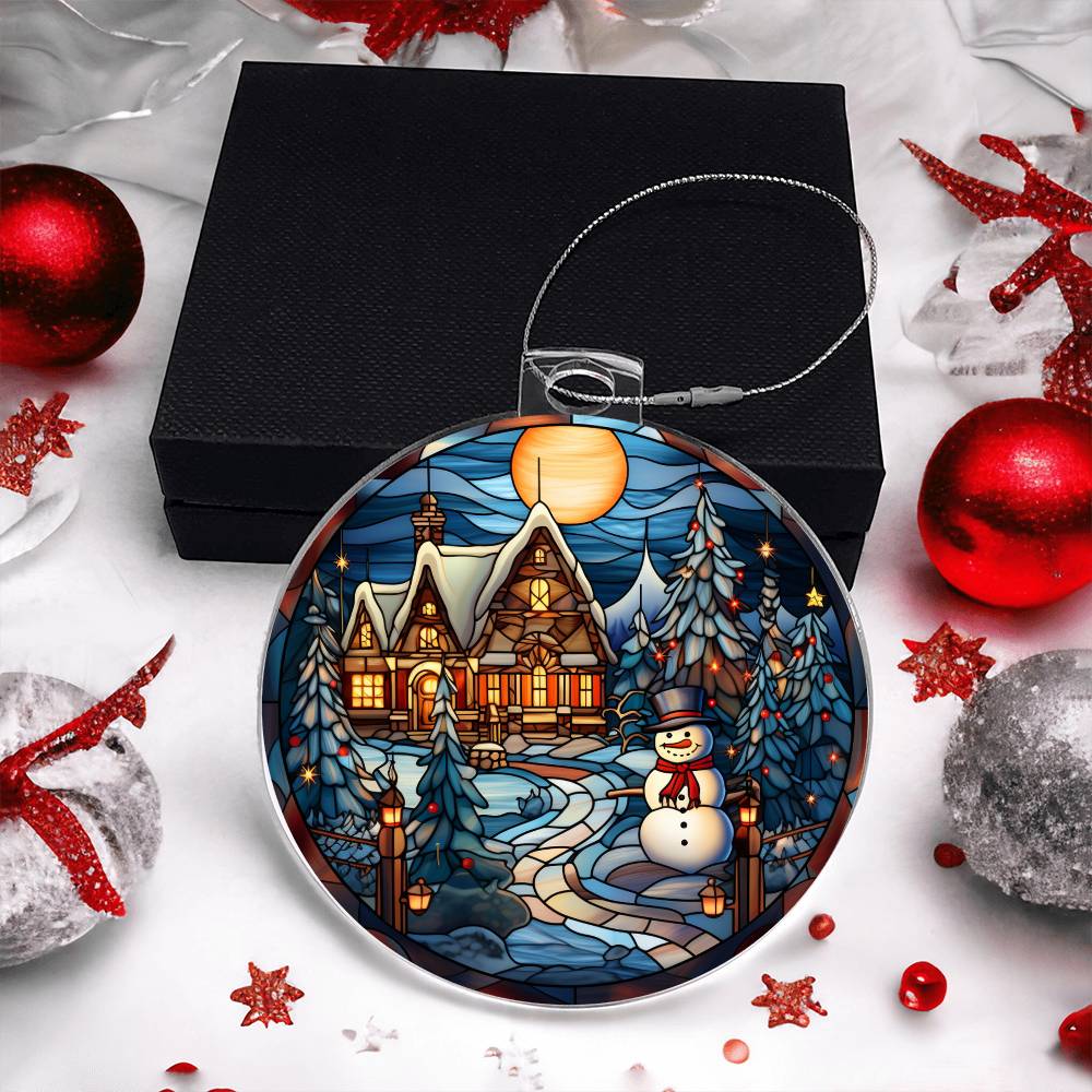 Acrylic Ornament Frostyand Large Cabin