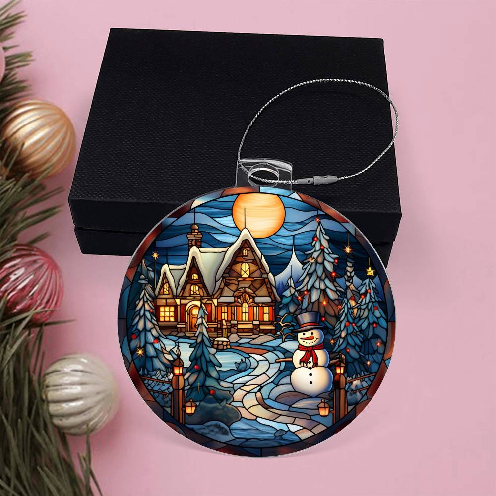 Acrylic Ornament Frostyand Large Cabin