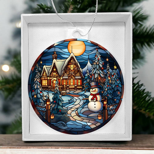 Acrylic Ornament Frostyand Large Cabin