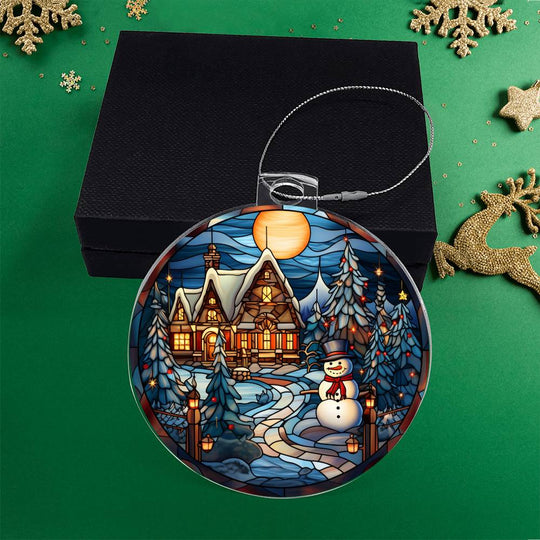 Acrylic Ornament Frostyand Large Cabin