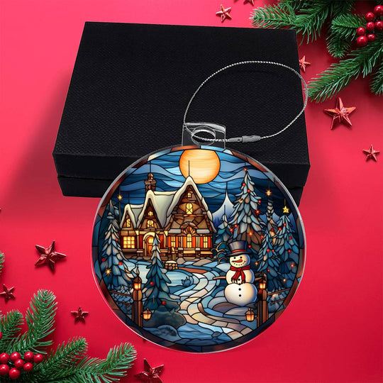 Acrylic Ornament Frostyand Large Cabin