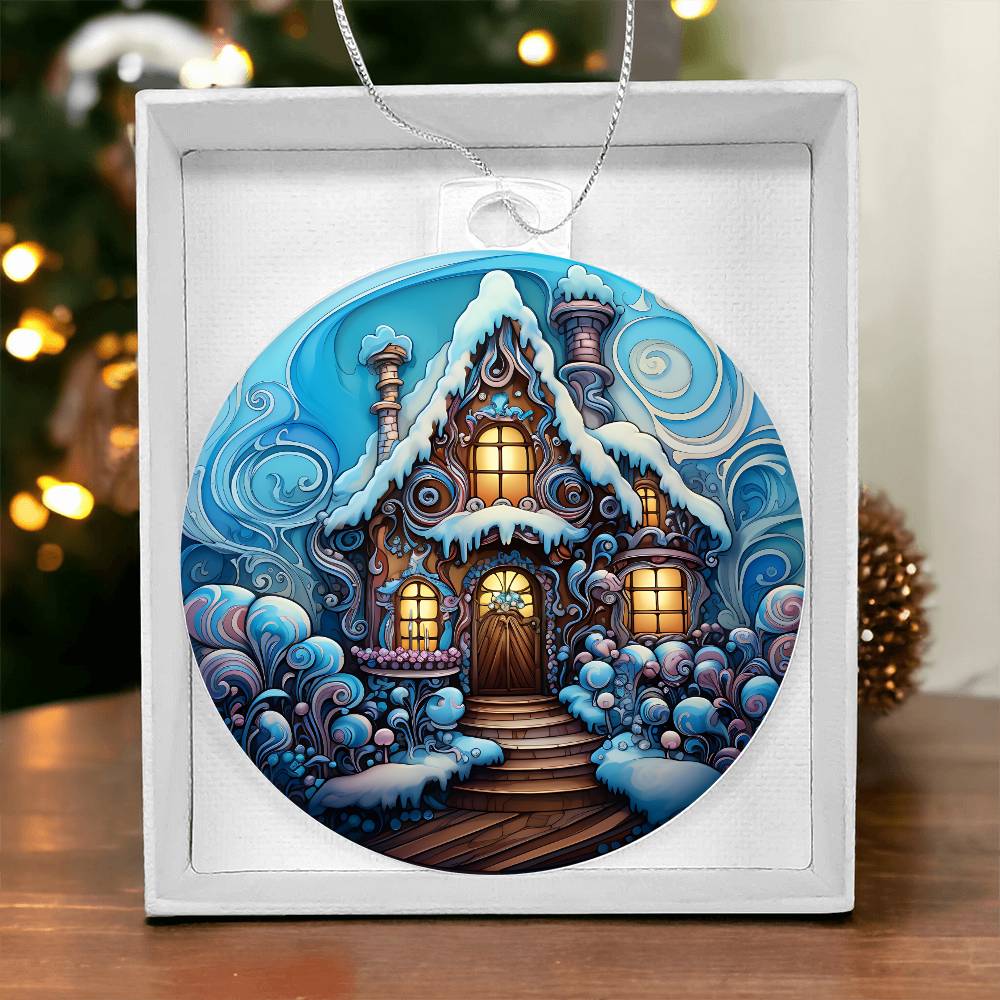 Acrylic Ornament Snow Castel