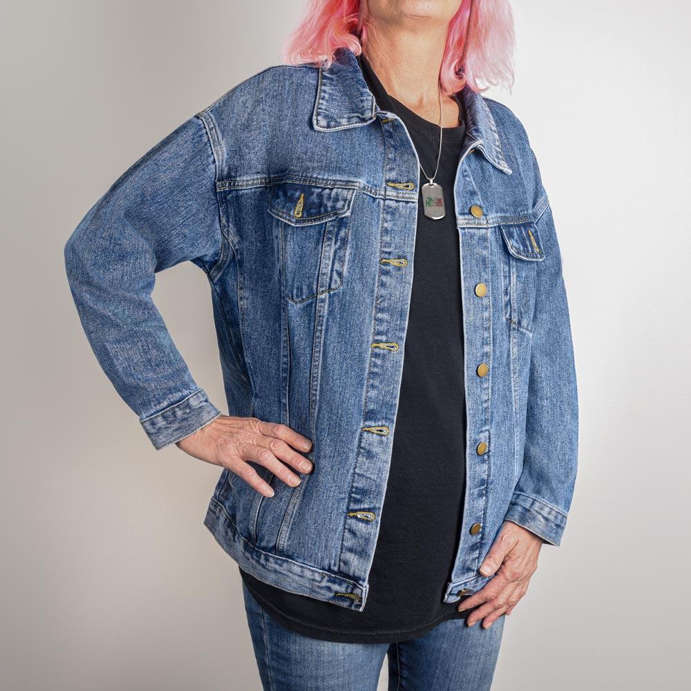 ApparelOversized Women's DTG Denim Jacket Kinda sweet kinda SavageUnleash never-before-seen style with our custom-designed Oversized Women's DTG Denim Jacket, a perfect blend of classic fashion and personal expression. This boyfrieOversized Womens DTG Denim Jacket Kinda sweet kinda Savage