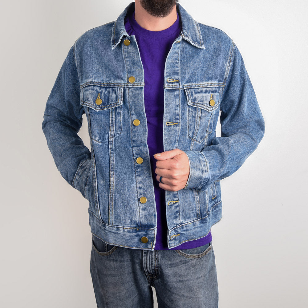 ApparelMen's DTG Denim Jacket Life is better on 2 wheelsYou deserve a piece that seamlessly blends timeless style with a contemporary edge. Our custom-designed Men's DTG Denim Jacket is the perfect way to elevate your claMens DTG Denim Jacket Life is better on 2 wheels