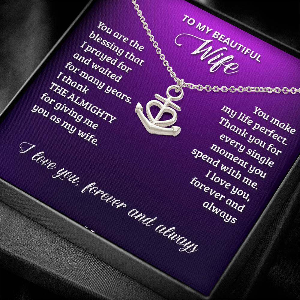 Anchor Pendant Necklace Wife