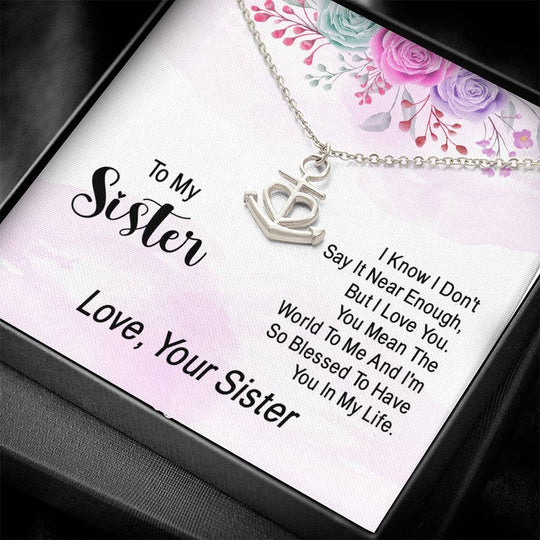 Anchor Pendant Necklace Sister