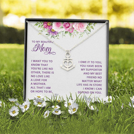 Anchor Pendant Necklace Mom